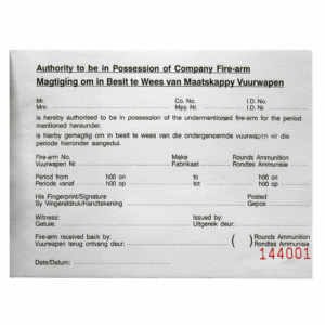 KD-Accessories-Book Fire Arm Permit NcrA6-00-U-00